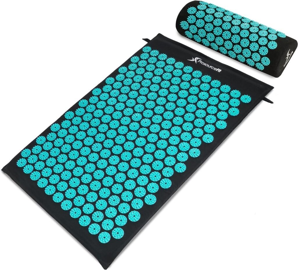 ProsourceFit Acupressure Mat and Pillow Set for Back/Neck Pain Relief and Muscle Relaxation