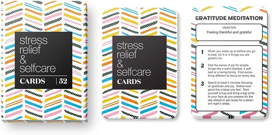 Allura  Arcia 52 Stress Less  Self Care Cards - Mindfulness  Meditation Exercises - Anxiety Relief  Relaxation