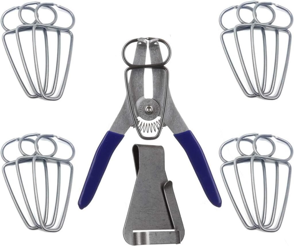 Collins Spring Loaded Pliers with 13 Miter Clamps and Clamp Clip Holder - Proudly Made in the USA