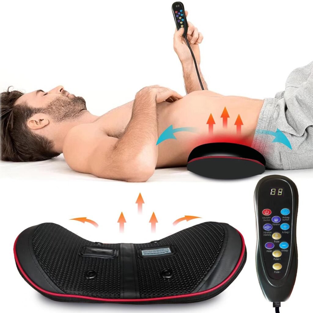 Electric Lumbar Massager Traction Device with Heat Thermal Vibration Phototheraphy Sciatica Low Back Pain Massage Muscle Relaxer