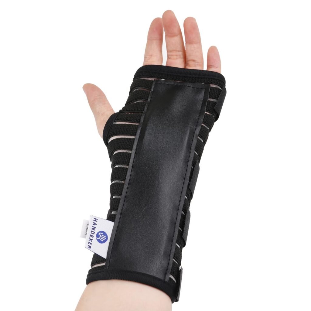 Night Support Wrist Brace - Maximum Relief for Carpal Tunnel, Tendonitis, and Arthritis - Adjustable Splint for Both Right and Left Hands - Black (Left Hand, M)