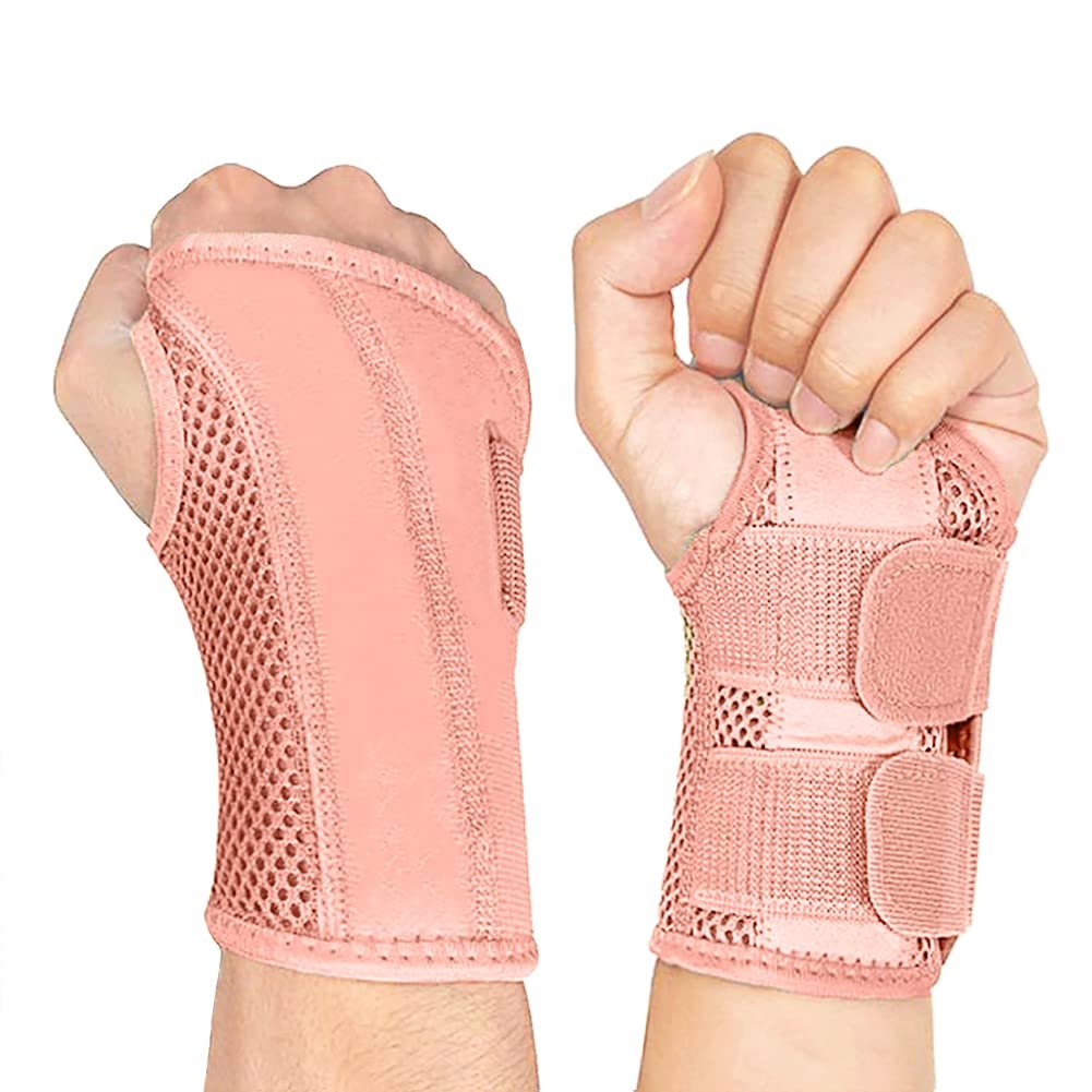 NuCamper Wrist Brace Carpal Tunnel Right Left Hand for Men Women, Night Wrist Sleep Supports Splints Arm Stabilizer with Compression Sleeve Adjustable Straps,for Tendonitis Arthritis Pain Relief