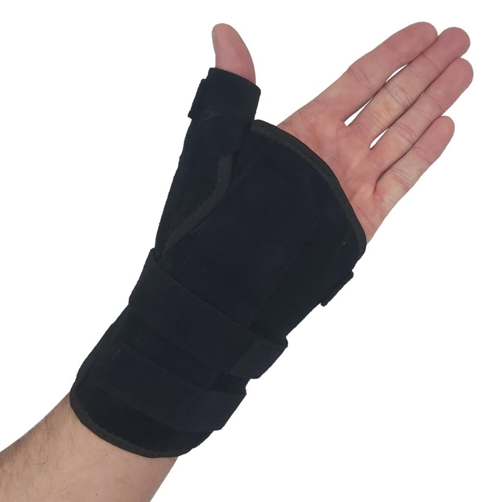 Thumb Spica Splint  Wrist Brace | Both a Wrist Splint and Thumb Splint to Support Sprains, Tendinosis, De Quervains Tenosynovitis, Fractures | Trigger Thumb Brace for Carpal Tunnel (Left L)