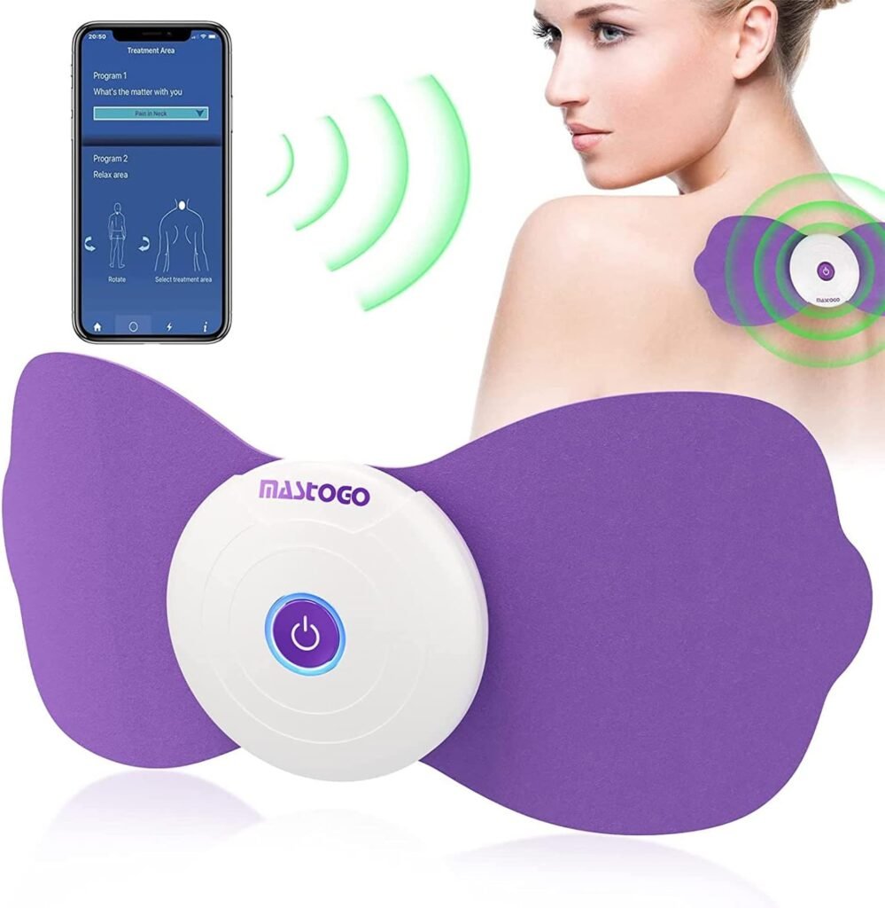 Wireless TENS  EMS Unit Back Pain Relief Massager - APP Controlled Bluetooth EMS Muscle Stimulator Machine for Back Shoulder Leg Neck Pain Relief