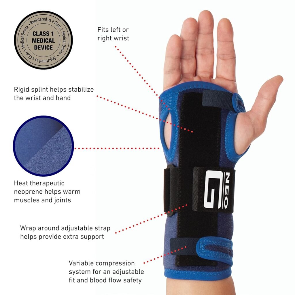 Neo-G Universal Fit Wrist Brace - Wrist Support Brace for Carpal Tunnel Syndrome, Arthritic Wrists, Wrist Injuries, Tendonitis, Weak Wrists. Left or Right - Class 1 Medical Device