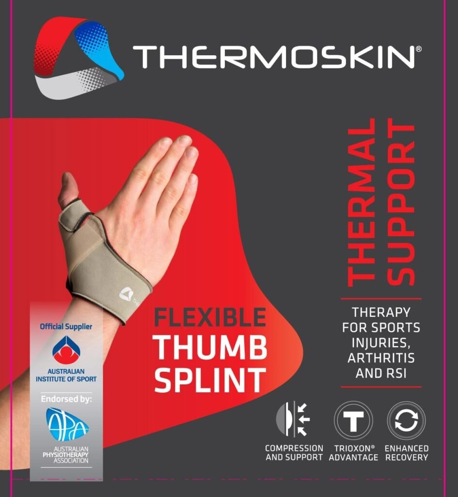 Thermoskin Flexible Thumb Splint, Right, Size Medium, Beige Easily molds to wrist and thumb