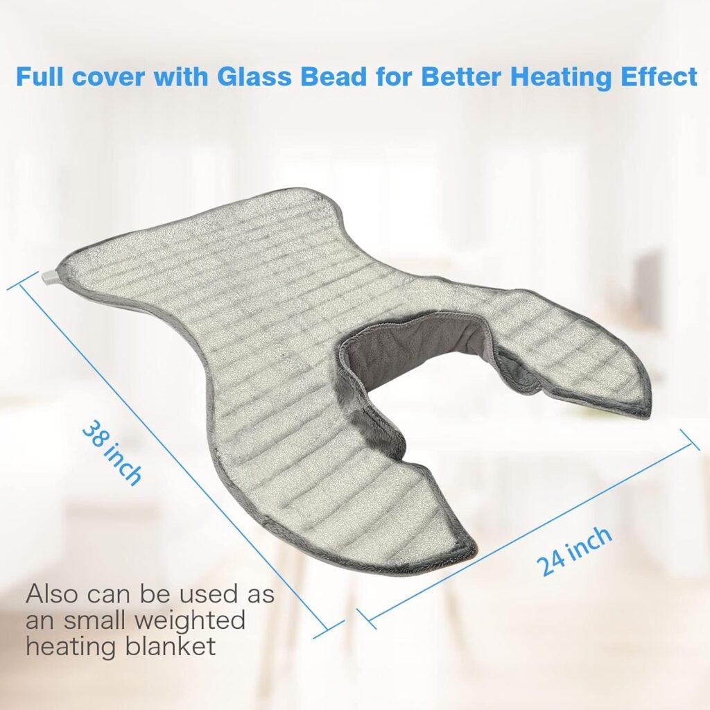 Large Heating Pad for Neck,Shoulder,Back,38 x 24 Full Weighted Heating Pad for for Back Pain Relief, 3lb, 12 Heat Level Hot Heated Pad, 1-24Hour Auto Shut Off, Stay on Function,Fast Heating Wrap