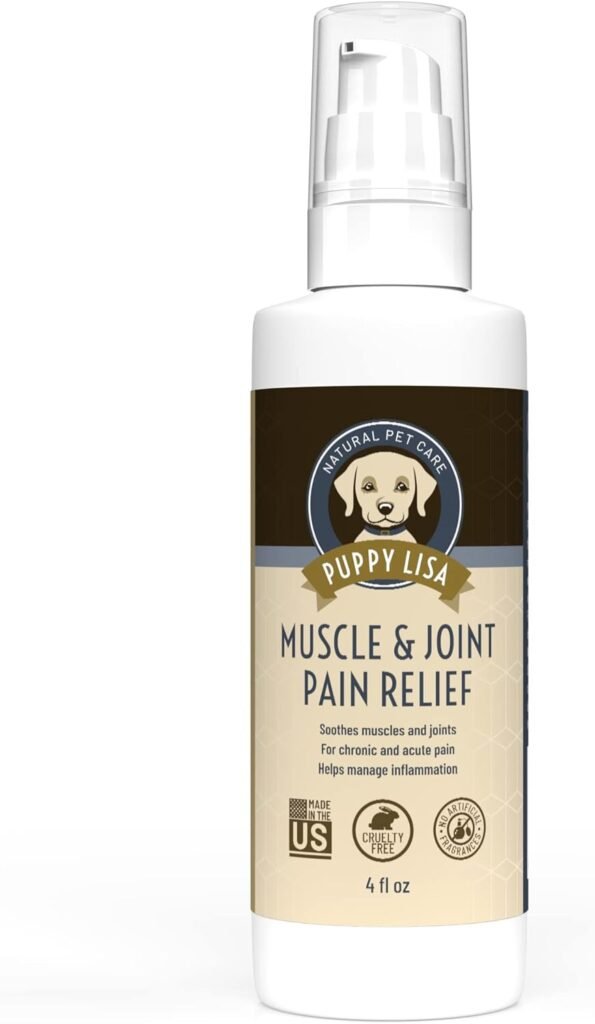 Muscle and Joint Pain Relief Cream for Dogs - Quick Absorption Liniment for pain relief for dogs - Made in USA with Natural Ingredients - For Acute and Chronic Arthritis Pain - Dog Joints Pain Relief