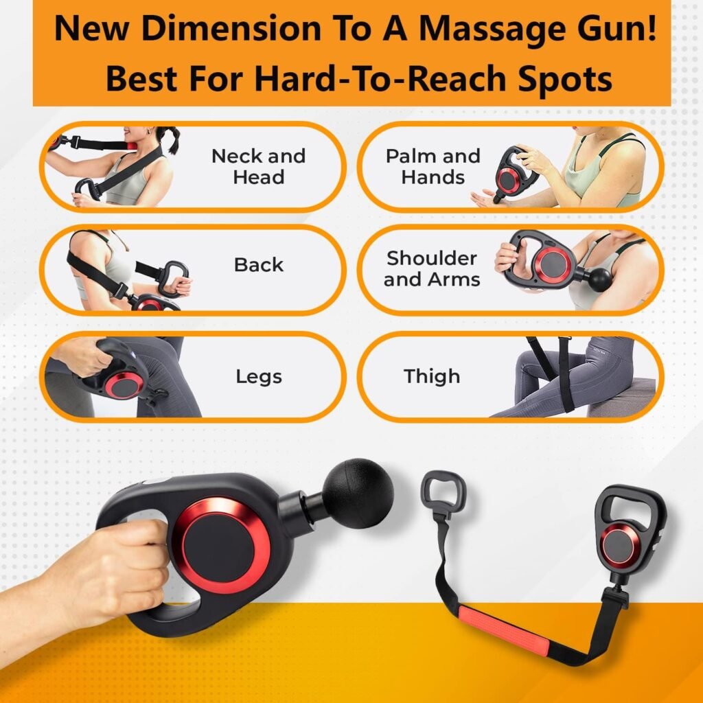 Noova Deep Tissue Massager Gun with Belt - 2-in-1 Percussion Muscle Massage Gun for Athletes for Muscle Therapy, Handheld Massager Massage Gun