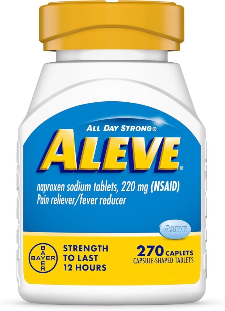 Aleve Pain Reliever  Fever Reducer Naproxen Sodium Caplets, Body Pain Relief, 270 Count