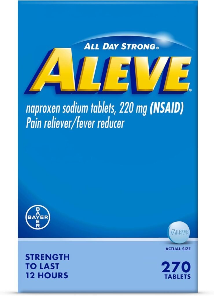 Aleve Pain Reliever  Fever Reducer Tablets, Naproxen Sodium, Headache Pain Relief, Back and Body Pain Relief Medicine, 270 Count