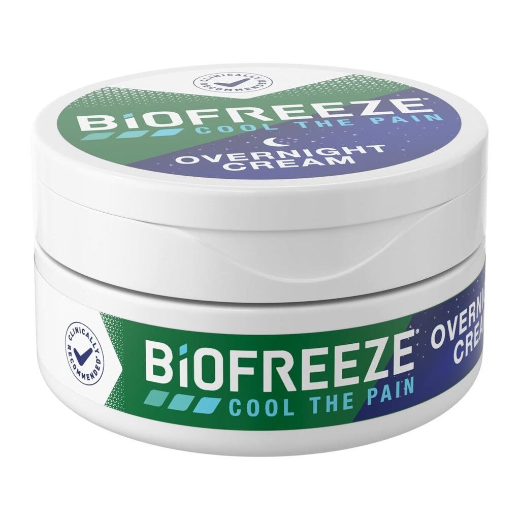 Biofreeze® Cream, Menthol Overnight Muscle Pain Relief Cream for Lower Back Pain Relief, Shoulder Pain  Neck Pain Relief, Knee Pain Relief, Arthritis Pain Reliever, FSA HSA Eligible, 3 oz Jar