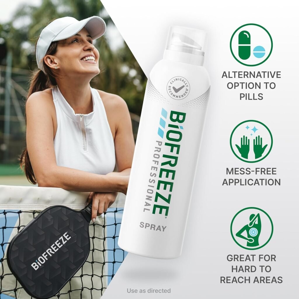 Biofreeze Professional Strength Pain Relief Aerosol Spray, Knee  Lower Back Pain Relief, Sore Muscle Relief, Neck Pain Relief, Shoulder Pain Relief, 4 FL OZ Biofreeze Menthol Spray