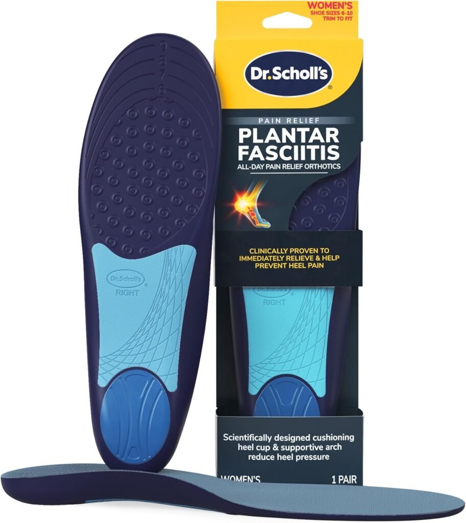 Dr. Scholl’s® Plantar Fasciitis Pain Relief Orthotic Insoles, Immediately Relieves Pain: Heel, Spurs, Arch Support, Distributes Foot Pressure, Trim to Fit Shoe Inserts: Womens Size 6-10, 1 Pair