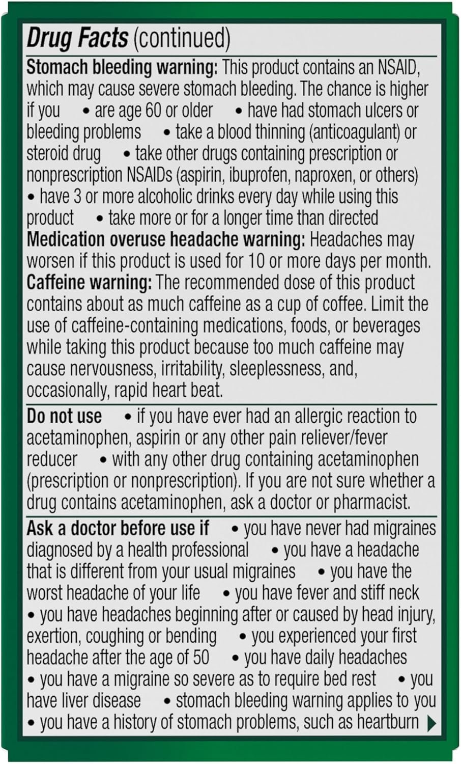 Excedrin Migraine Relief Caplets Review