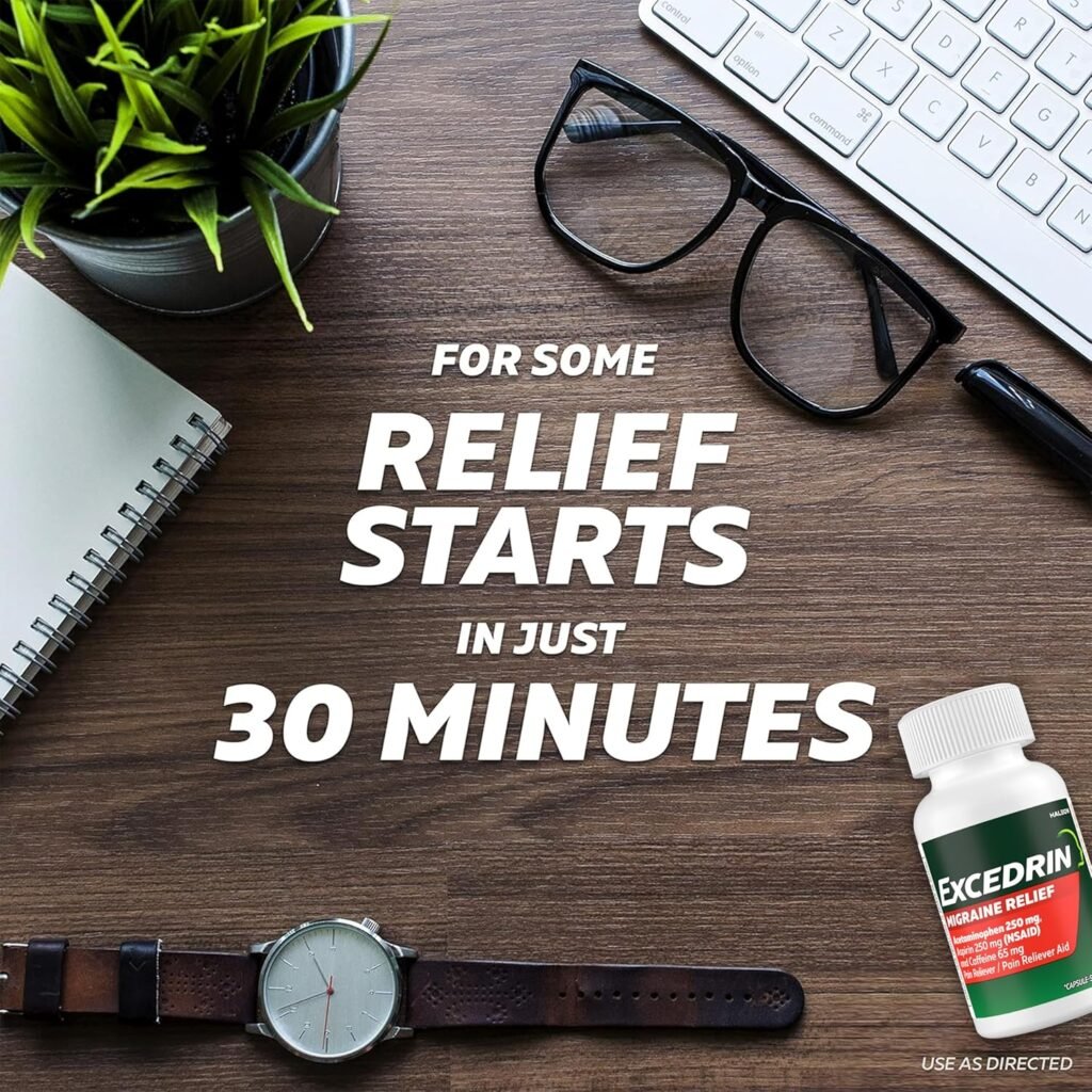 Excedrin Migraine Relief Caplets to Alleviate Migraine Symptoms - 24 Count (Pack of 2)