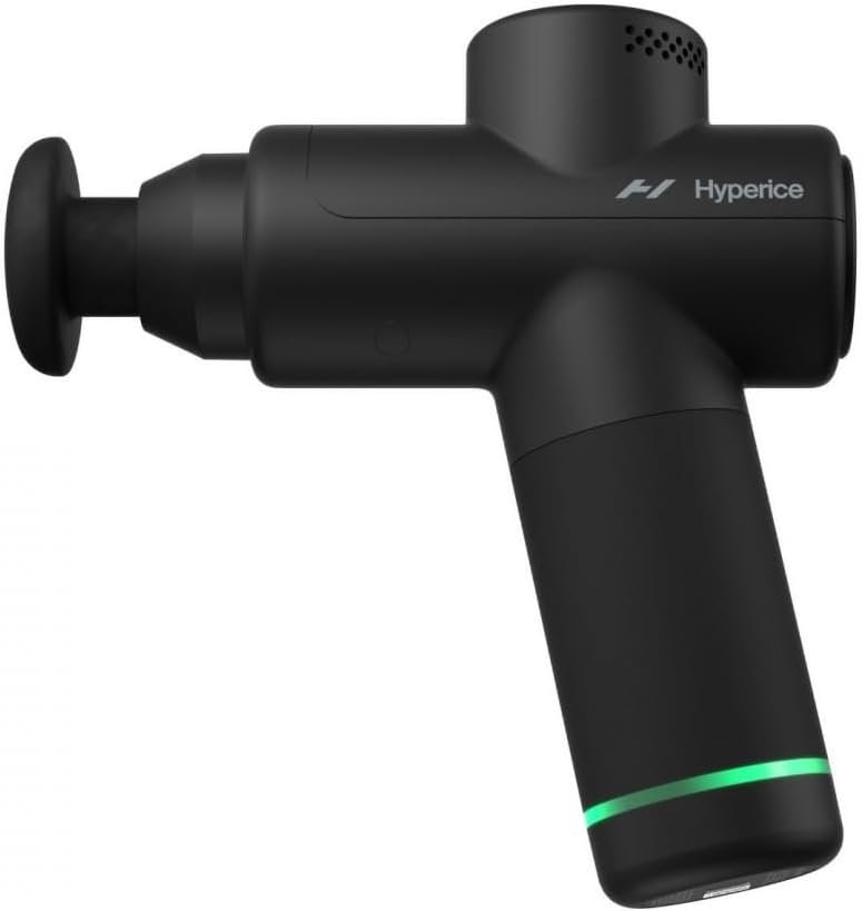 Hyperice Hypervolt Go 2 in Black - Featuring Quiet Glide Technology - Handheld Percussion Massage Gun | 3 Speeds, 2 Interchangeable Heads | Helps Relieve Sore Muscles and Stiffness | FSA-HSA Eligible