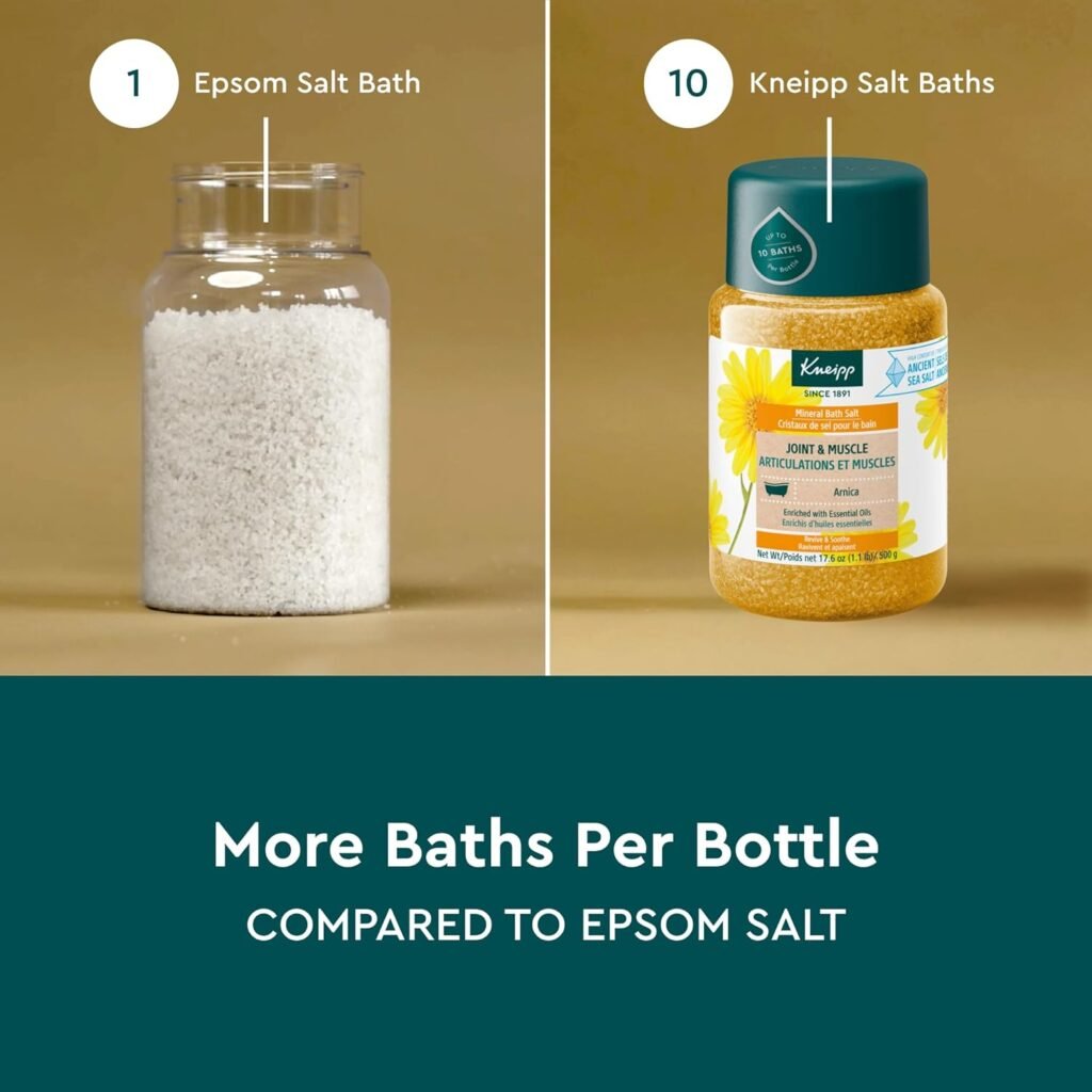 Kneipp Joint  Muscle Mineral Bath Salt with Arnica - Rejuvenate Joints  Muscles - 17.6 oz - Up to 10 Baths