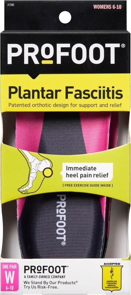 Profoot Orthotic Insoles For Plantar Fasciitis  Heel Pain, Womens 6-10, 1 Pair