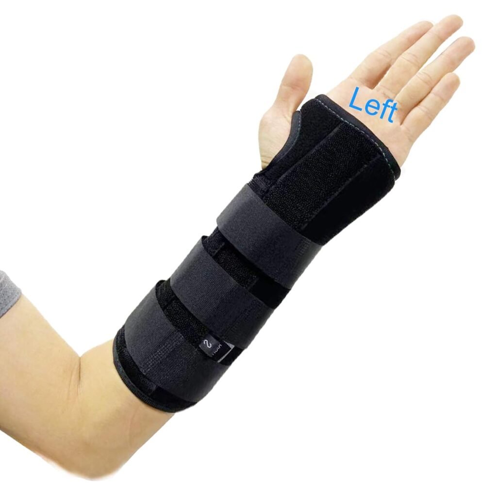 TANDCF Unisex Forearm and Wrist Support Splint Brace Double Fixation Wrist Brace for Carpal Tunnel,Adjustable Night Time Forearm Immobilizer Brace Splints,9.8 inch (25cm) length(LH/S)