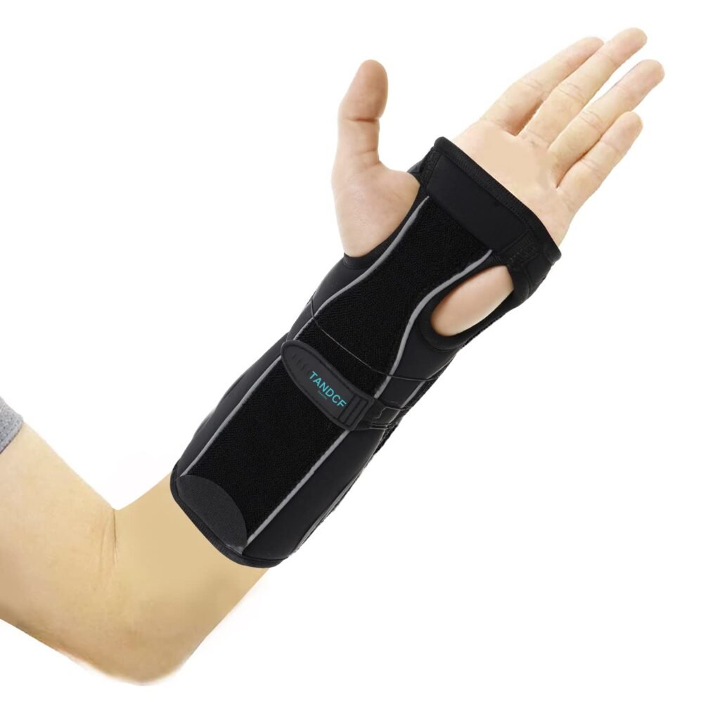 TANDCF Unisex Forearm and Wrist Support Splint Brace Double Fixation Wrist Brace for Carpal Tunnel,Adjustable Night Time Forearm Immobilizer Brace Splints,9.8 inch (25cm) length(LH/S)