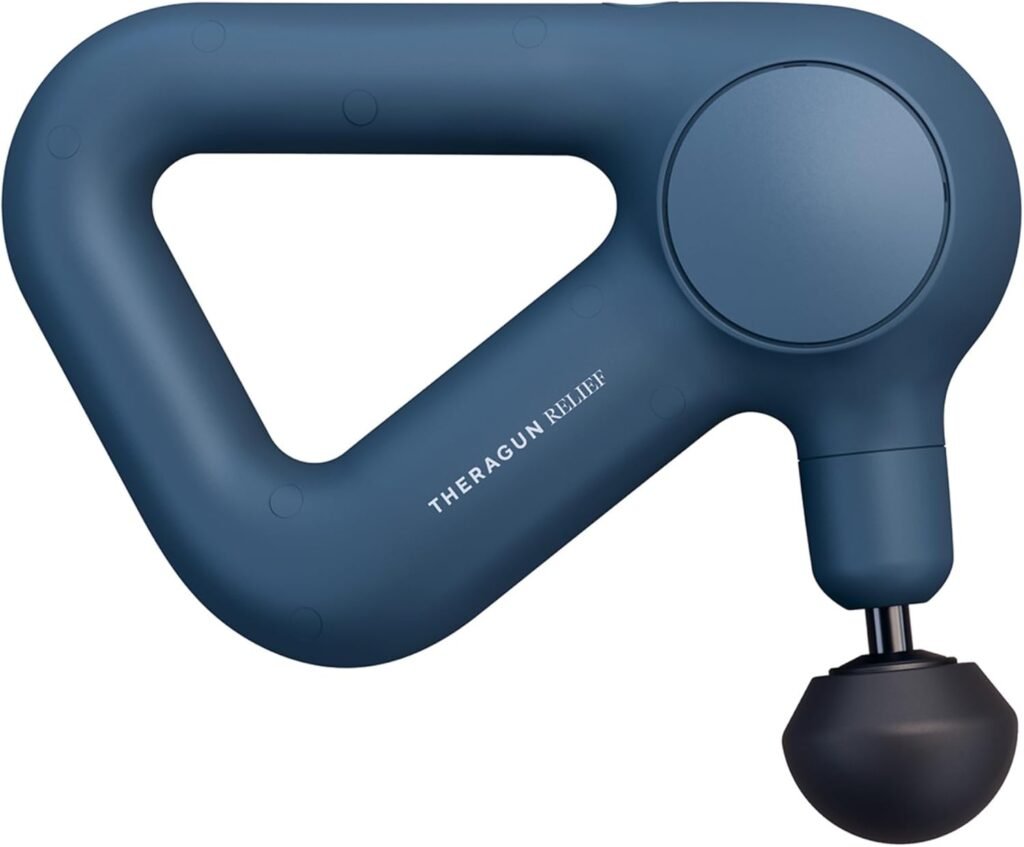 TheraGun Relief Handheld Percussion Massage Gun - Easy-to-Use, Comfortable  Light Personal Massager for Every Day Pain Relief Massage Therapy in Neck, Back, Leg, Shoulder and Body (Navy)